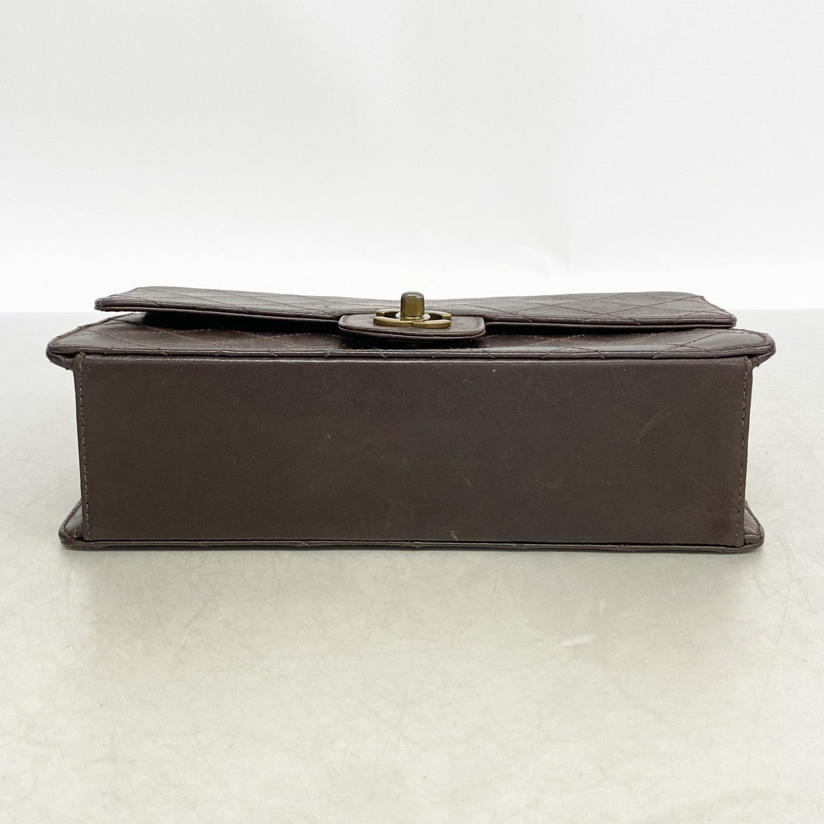 【6fc3341-k】シャネル ショルダーバッグ マトラッセ Wチェーン ラムスキン ブラウン ゴールド金具【中古】レディース